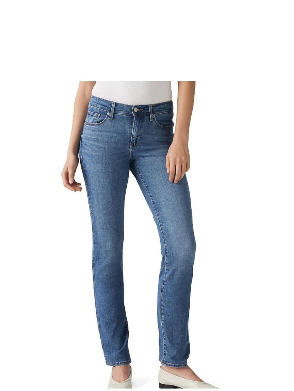 Nwt Women's Levi Classic Straight Leg Midrise Jeans Medium Blue 28x32